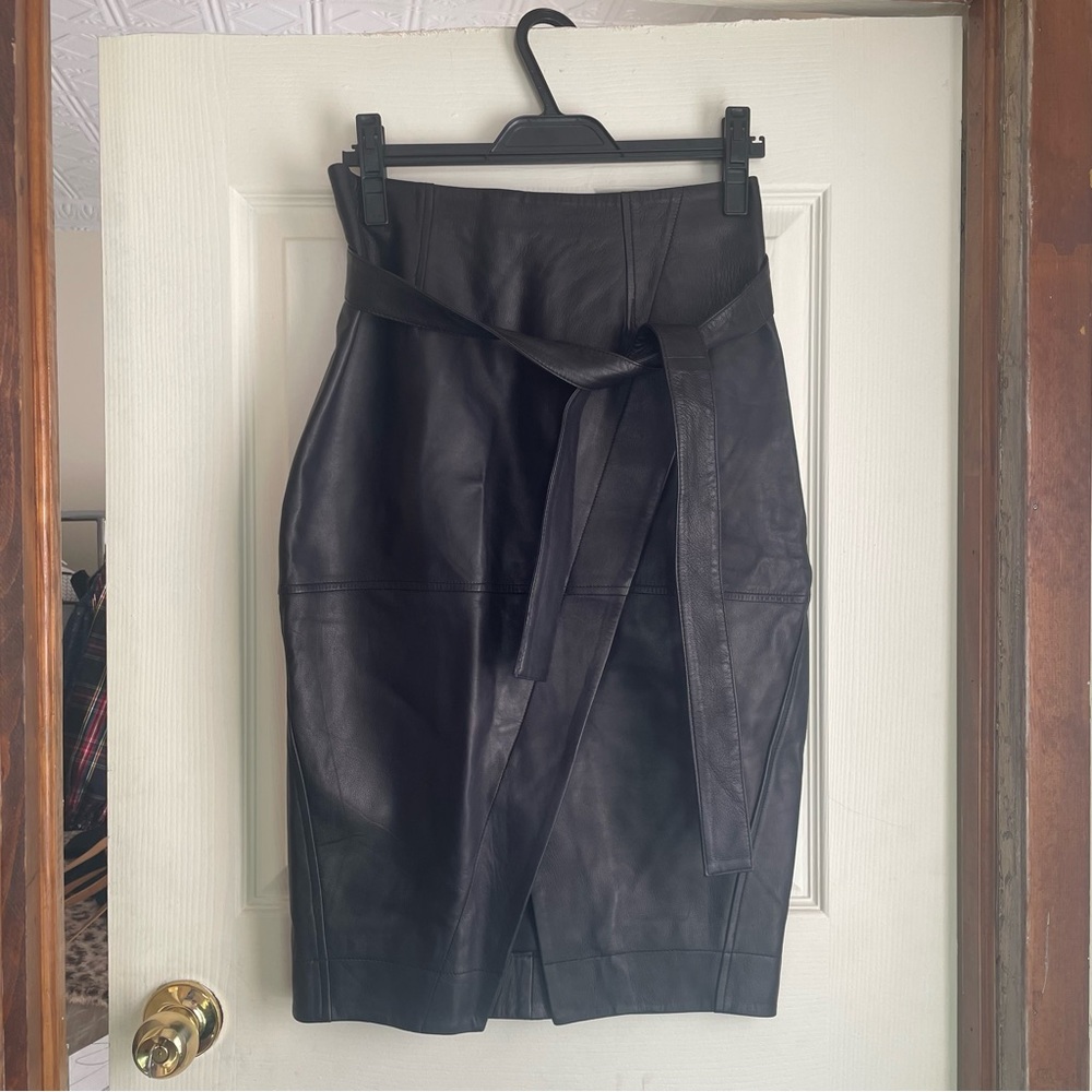 NWT DIANE VON FURSTENBURG GRACE LEATHER SKIRT